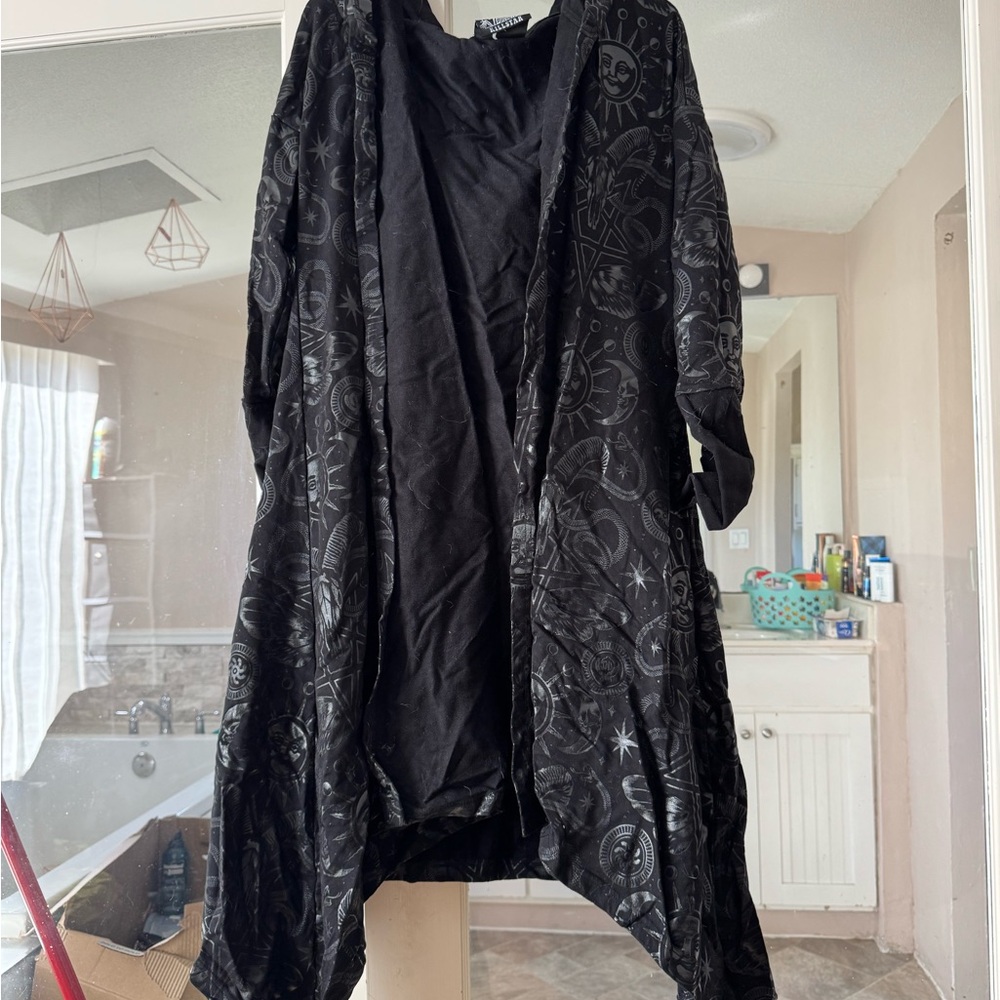 Killstar Black Patterned Women's Robe